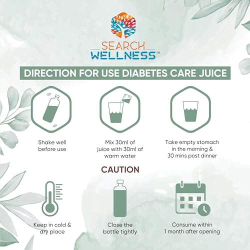 Search Wellness Diabetes Care Healthy Juice 500 ML (Pack of 1) | Dia Free Ayruvedic Drink | With Amla, Karela, Jamun, Neem & Gudmar | Manage Blood Sugar Levels | Liver Detox Ayurvedic Herbs