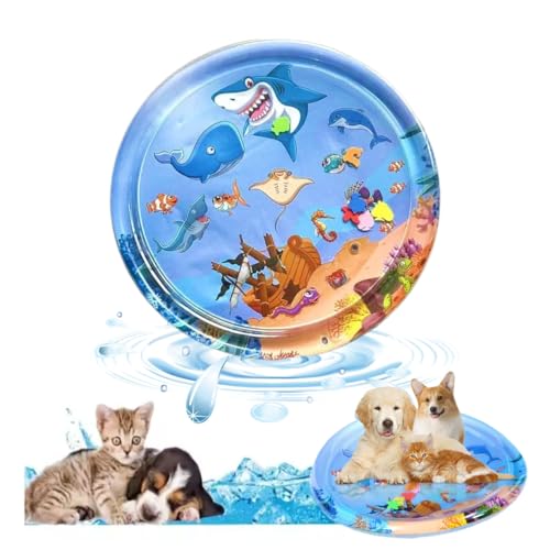 ペットベッド 夏 ウォーターベッド ペット ウォーターマット犬 猫用 猫 夏用ベッド 犬用 ペット 猫 ベッド 夏 犬 おもちゃ 人気 玩具 犬猫用感覚水プレイマット 涼しく快適 (M(直径65cm))