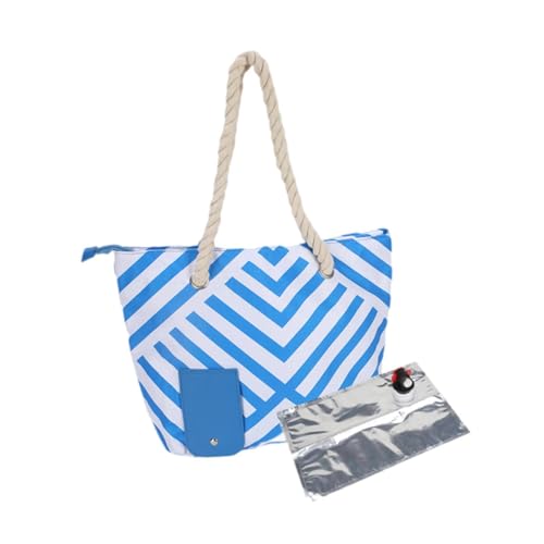 Insulated Drink Purse Tote Bag Thermal Beverage Carrier with Detachable Liner for Beach Wedding Travel Outdoor Blue3