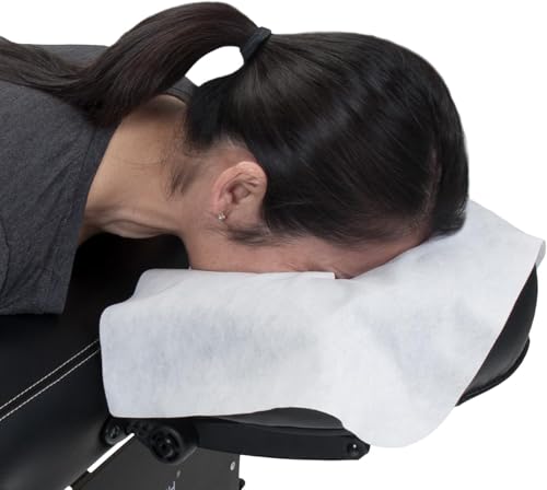 Image of EARTHLITE Flat Disposable Face Cradle and Headrest Covers, 300-Pack, Medical-Grade, Ultra Soft, Luxurious, Non-Sticking for Massage Tables & Chairs, White