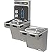 Halsey Taylor HTHB-HAC8BL-NF HydroBoost Wall Mounted Bi-Level Indoor Water, Platinum Vinyl