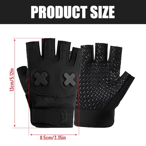 Mecmbj Fahrradhandschuhe Kinder, Halbfinger Reithandschuhe Kinder für Jungen und Mädchen im Alter von 8 bis 12 Jahren, rutschfest, Atmungsaktiv, Fahrrad Handschuhe für Outdoor-Aktivitäten