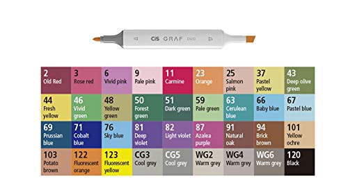 Marcador Artístico 2 Pontas, CiS, Graf Duo, 59.8000, 36 Cores