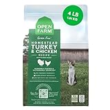 Open Farm, Grain Free Dry Cat Food, High-Protein Kibble for a Complete & Balanced Diet, Non-GMO Fruits & Vegetables, Prebiotic Fibers to Support Digestion, Homestead Turkey & Chicken Recipe, 4lb Bag