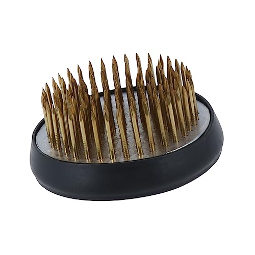 ULDIGI Copper Needle Flower Arrangement Tool Round Flower Frog with Rubber Gloves for Floral Arranging Prevents Vase Scratches Present for Flower Enthusiasts