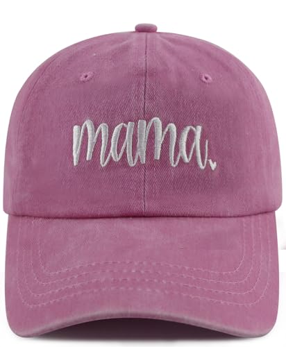 Image of SHANVANKE Funny Mama Hat for Women, Adjustable Washed Cotton Embroidered Mom Baseball Cap