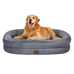 Orthopedic Washable Large Dog Bed: Waterproof Pet Bed with Bolsters – Removable Washable Cover for L XL XXL Large Sized Dog Bed – Non-Slip Bottom