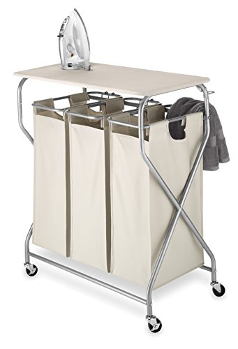 Whitmor Easy-Lift Triple Folding Table Laundry Sorter, W, Tan #TOP2