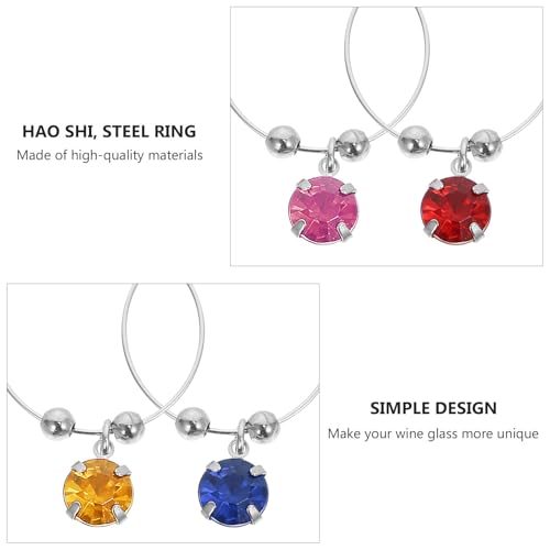 Anillos para copas de vino de acero y marcadores de copas Operitacx para bodas 7
