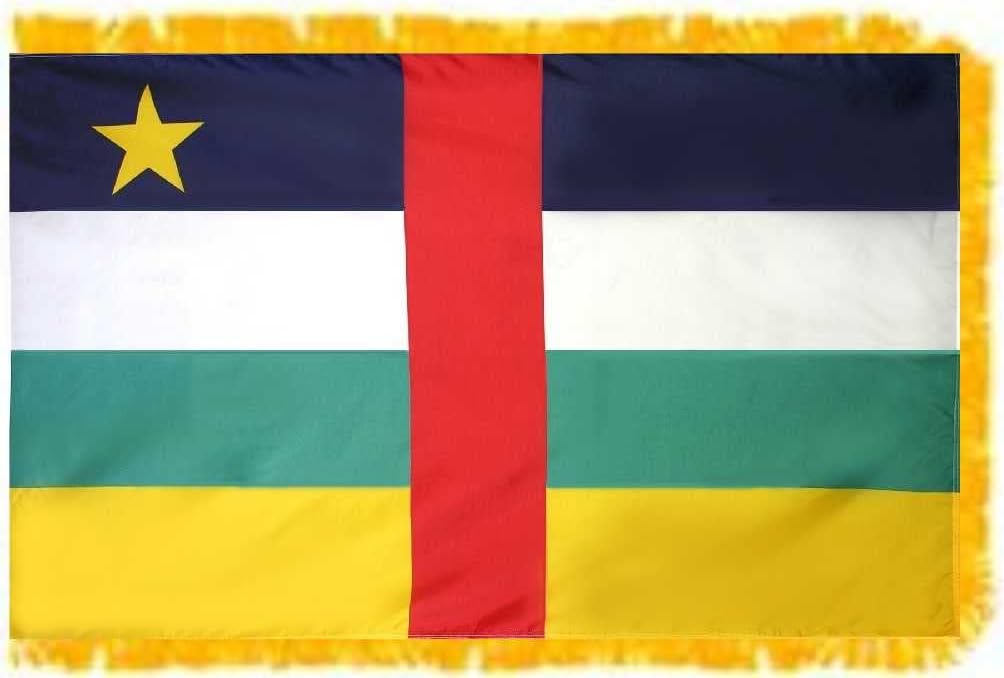Annin Flagmakers 3ft. x 5ft. Central African Republic Flag Indoor with Fringe