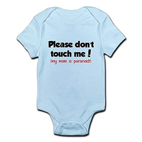 Image of CafePress Please Don't Touch Me! Infant Bodysuit Cute Infant Bodysuit Baby Romper Sky Blue