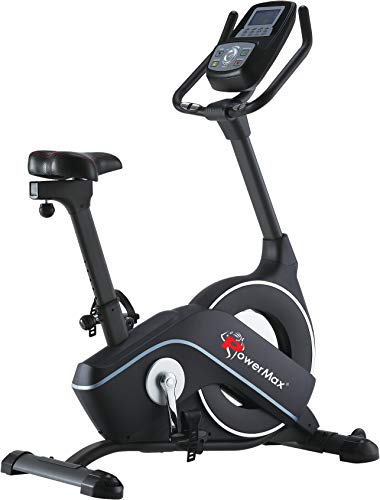 Image of PowerMax Fitness BU-900 Magnetic Upright Bike for home use, BLACK