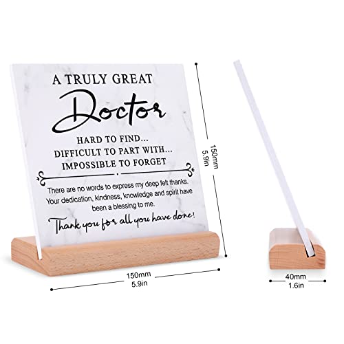 Afterprints Doctor Gifts - Thank You Doctor Plaque With Wooden Stand, Doctors Appreciation Gifts, Unique Gifts For Doctors Men Women On Birthday Retirement Christmas #TOP6