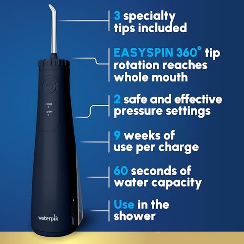 Image of Waterpik Cordless Gem 5100 Portable Water Flosser, Rechargeable, Blue