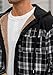 Herberton Mens Regular Fit Casual Hoodie New Insulated Jacket Warm Fluff Classic Longsleeve Flannel Sherpa Lined Button Cotton Outdoor Loose Fashion Indoor Coat Black - Plaid XL