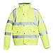 Price comparison product image Blackrock Yellow Hi Vis Waterproof Bomber Jacket Men's and Women's, Reflective High Vis Jackets, High Viz Visibility Warm Safety Security Work Wear, Taped Seams & Fleece Lined Collar - Size 2XL