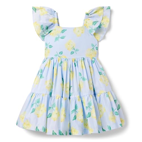 Janie and Jack Girls Windowpane Floral Dress (Toddler/Little Big Kids)