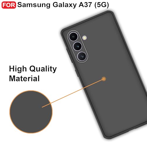 Image of CEDO Back Cover for Samsung Galaxy A37 (5G) | Camera Bump Protection & Inner Velvet Fabric Lining | Ultra Slim Matte Soft Rubberised Case Cover (Black)