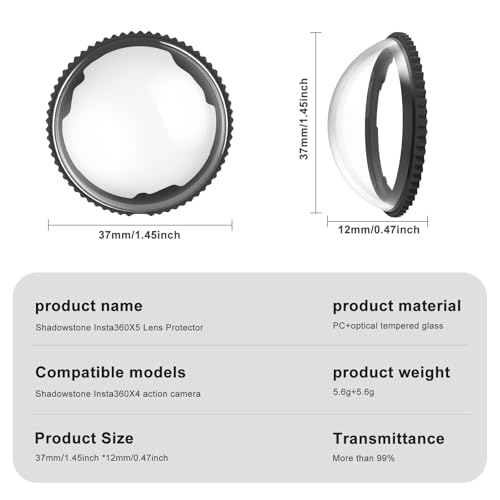 FiTSTILL Standard Lens Cover is for Insta 360X5 Only, Easy to Install X5 Accessories, 9H Hardness, Anti-Scratch Function by FiTSTILL - Image 8
