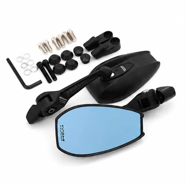 Motorcycle Rear View Mirror with Yoke Fitting & Bar End Fitting Compatible with Napoleon | Fully CNC Machined Metal Adjustable Side Mirrors | Universal Handlebar Mirror for Sports Bike, Racer bikes-image-46
