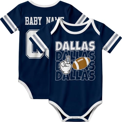 Image of KREDE Baby Clothes Custom Name Bodysuit for Baby Boy Gifts | Short Sleeves Bodysuit with Custom Number Name