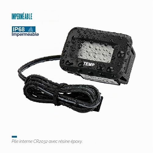 Runleader Thermomètre de température RL-TM006 Celsius avec capteur de température et pour quad, UTV, Dirtbike, Moto, hors-bord, motoneige, Pitbike, PWC Marine Bateau étanche