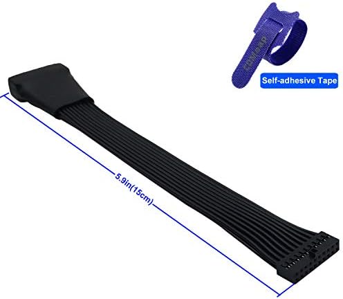 (2-Pack) COMeap Small Mini USB 3.0 19 Pin Internal Extension Header Adapter Cable for Motherboard 5.9-inch(15cm)