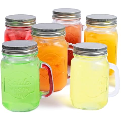 Estilo Mason Jar Mugs with Handle - Set of 6 Cover