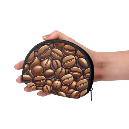 Portable Coin Purse Cartoon-Coffee-Bean Mini Zippered Money Pouch Card Holder3