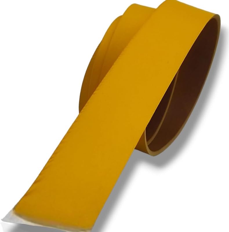 Tira de cuero de varios tamaños y colores, para cinturones, correas, pulseras y aficiones creativas, tiras de cuero al metro naturales y de alta calidad, 100% Made in Italy (amarillo, 8 cm)