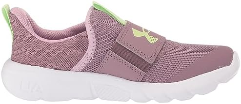 Under Armour Girls Pre School Flash Running Shoe, (500) Misty Purple/Fresh Orchid/Lumos Lime, 1 Little Kid | Image 5