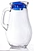 Silkwater Clear Glass Jug with Blue Lid, 1.9 Quart