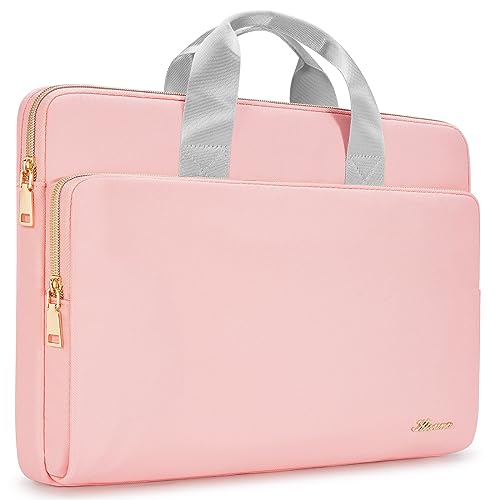KIZUNA Laptop Sleeve Case 15.6 Inch Computer Bag Carrying Handbag for 16" MacBook Pro M1 M2 Max/16 Lenovo IdeaPad Flex 5i/Thinkbook 16+ /15.6" HP Envy x360 15/Dell XPS 15/LG Gram 15,Pink