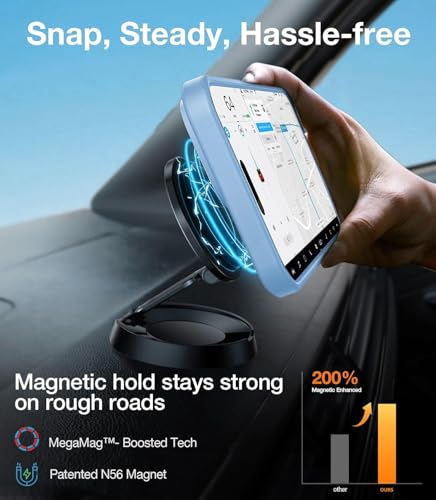 Image of VONZEE Magnetic Kickstand Case for iPhone 16 | Compatible with MagSafe | Adjustable Metal Stand | Translucent Matte Shockproof Phone Cover (Official Blue)