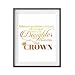 FOLE INC Motivational Wall Art Quotes - Inspirational Gold Foil Print Posters - Whenever You Feel Overwhelmed Remember Whose Daughter - 8X10 in