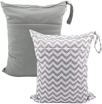 ALVABABY Wet Dry Bag with Two Zippered Pockets 2 Pack Travel Beac...