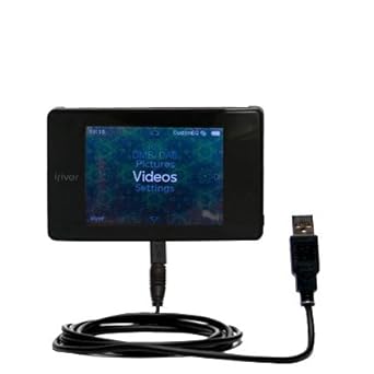 Gomadic iRiver B20 compatible Hot Sync and Charge Straight USB cable - Charge and Data Sync with the same cable. Built TipExchange Technology