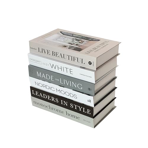 ifreeside Set of 6 Beautiful Decorative Books Home Decor Coffee Table Books Folding Style (6-Live)