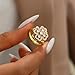 NONAMOIS Gold Rings for Women Open Anti Anxiety Spinner Ring Adjustable Fidget Rings Pink Flower Ring Jewelry