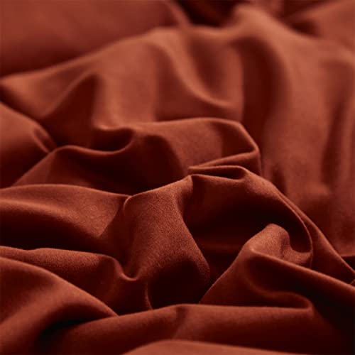 Karever Rust Ruffled Comforter Set Queen Size Bedding Set Women Caramel Ruffles Blanket Men Burnt Orange Ruffled Comforter Farmhouse Ruffle Fringe Design Girls 3 Pcs Cinnamon Color Ruffled Bedding Set #TOP2
