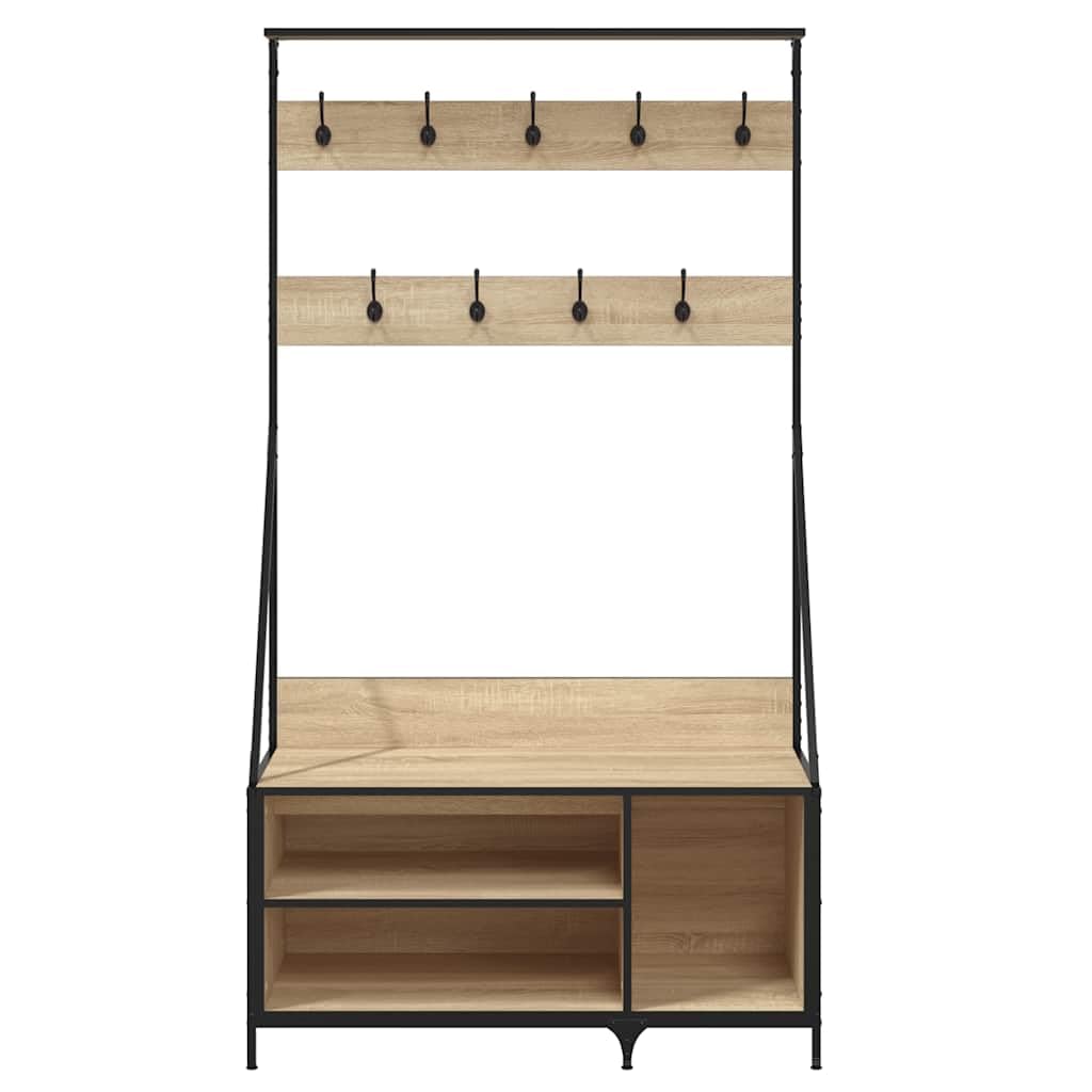 Appendiabiti con scarpiera, rovere Sonoma, 100 x 41 x 184 cm