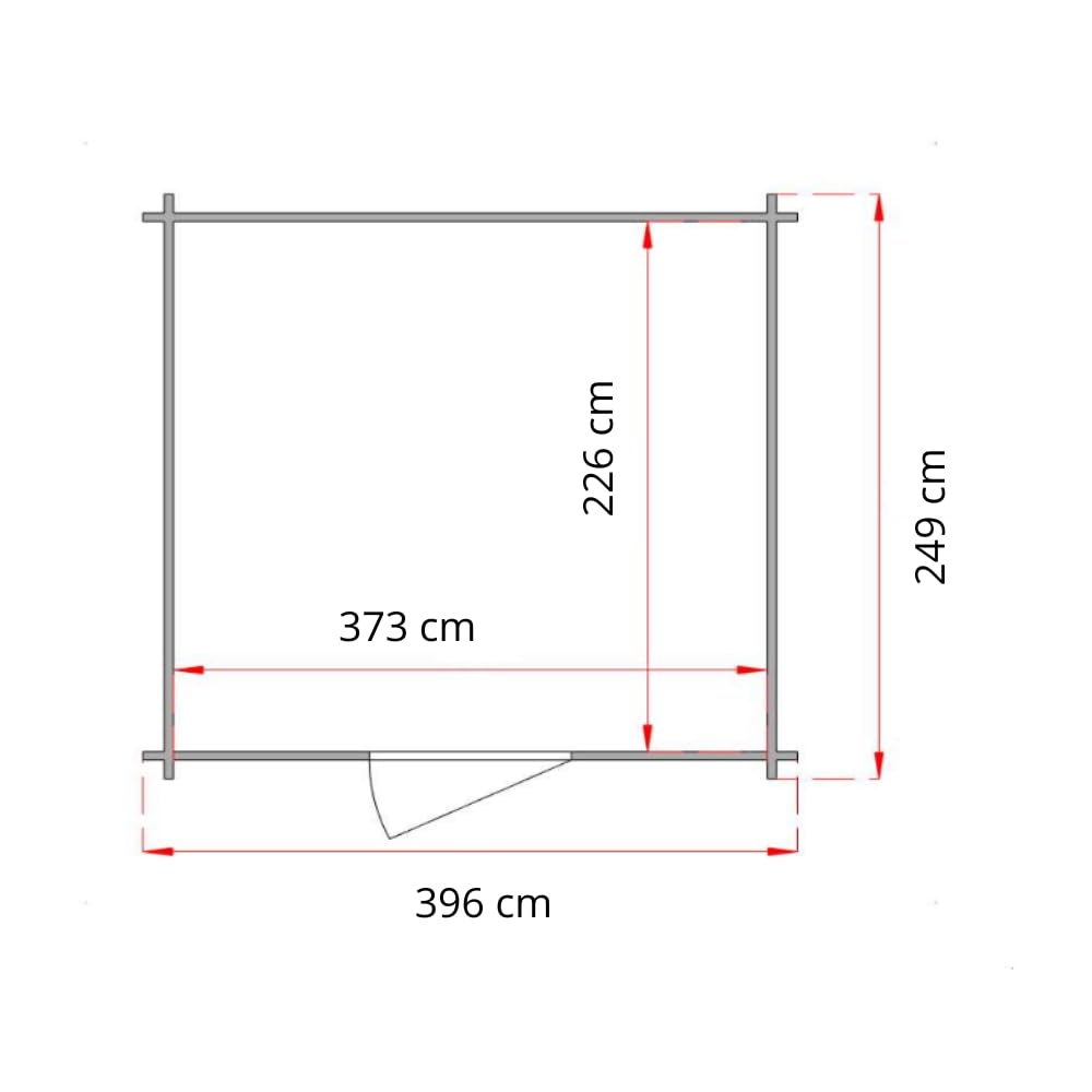 Casetta da Giardino in Legno Diana 4x2,5 m, Pareti 25 mm Blockhouse, Porta Doppia Finestrata e Finestra Laterale, Capanno per Attrezzi e Deposito da Esterno in Abete Naturale