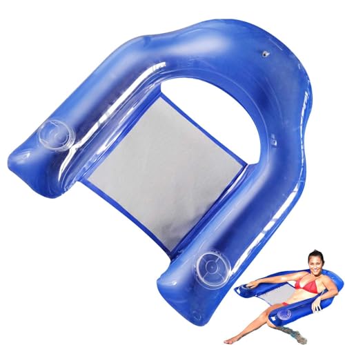 Hamaca inflable - Silla inflable para piscina, silla flotante de agua | Flotadores plegables para asientos de piscina para adultos, sillón inflable para piscina con portavasos para fiestas en la pisci
