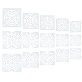 Penitue 15stk Mandala Punkt Malschablonen, 8/10/13/15/20cm Wiederverwendbares Mandala Schablonen Vorlagen Set für Heimwerkerarbeiten auf Holz Leinwand Steinen Wänden und Stoff