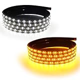 2Pcs LED Running Board Lights 10 Feet LED Side Maker Light with 360 LEDs Sequential Amber Turn Signa