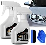 Headlight Restorer,Automotive Headlights Renewal and Restoration Kit,Heavy Duty Cleaner with Towel and Sponge, for Brighter, Clearer Headlights, Suitable for All Vehicles