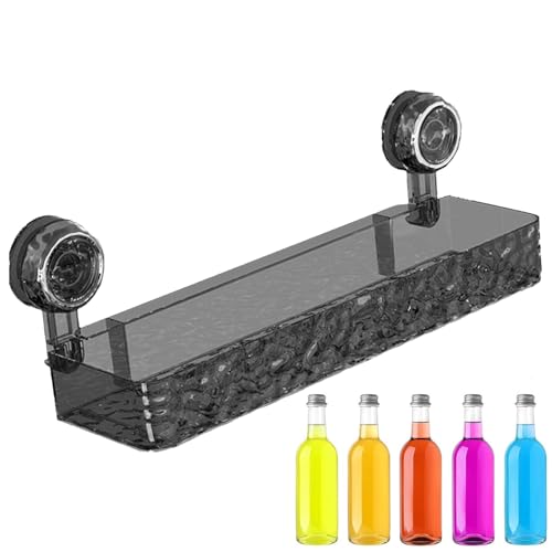 Étagère de douche transparente avec fixation puissante sans perçage en métal étanche - 7