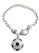 Soccer Ball Clear Crystals Black Enamel Lobster Claw Bracelet