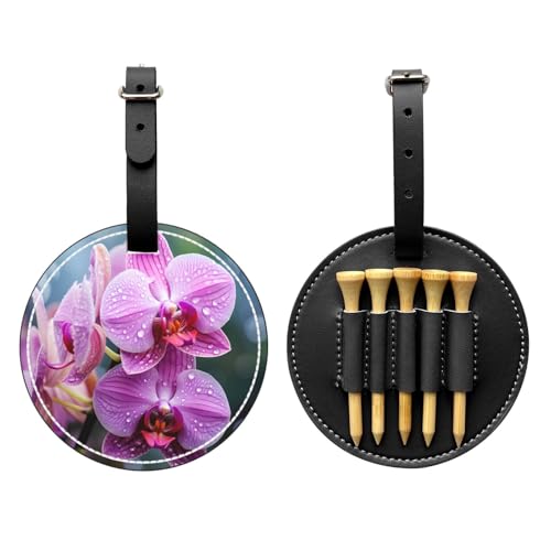Malaysian National Flower Black Golf tee Storage Bag - Durable and wear-Resistant Golf Accessories