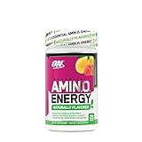 Optimum Nutrition Naturally Flavored Essential Amino Energy, Simply Raspberry Lemonade, Preworkout and Essential Amino Acids with Green Tea and Green Coffee Extract, 25 Servings